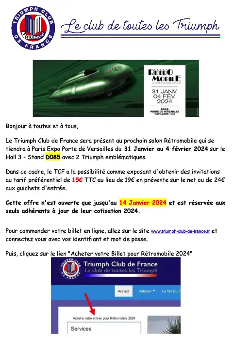 2024 invitation Rétromobile